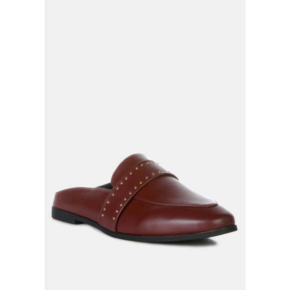 Walkout Faux Leather Studded Detail Mules - Picture 2 of 5